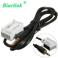 Biurlink 3.5MM Aux In Audio Cable Input Adapter For VW Volkswagen Golf RCD510 RCD310 12Pin CD Changer Sockets