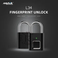 Anytek USB Rechargeable L34 Long time Standby Smart Keyless Fingerprint Lock Anti-Theft Security Padlock Door Luggage Padlock