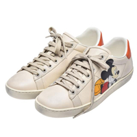 【GUCCI 古馳】DisneyXACE系列米奇圖案復古仿舊風格休閒鞋(602129-AYO70-9591-36)