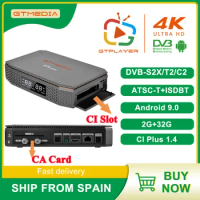 GTMEDIA GTX COMBO 4K 8K UHD Android 9.0 Satellite Receiver DVB-S2/T2/C 2+32G Smart TV BOX CA Card CI Plus1.4 Set Top Box Decoder