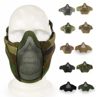 Tactical Mask 4.5" Foldable Airsoft Half Face Mask Protective Mesh Mask Fit for Women &amp; Teenagers Airsoft Paintball Equipment