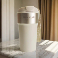 316L Thickened Stainless Steel Insulated Cup, Large Capacity Household Coffee Cup, Simple Straw Cup,