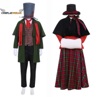 A Christmas Carol Cosplay Costume Medieval Mens Womens Christmas Fancy Victorian Dickens Carol Medieval Winter Suit Lover Suit