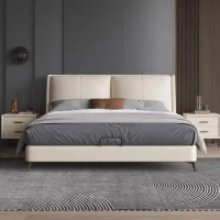 Queen Nordic Unique Double Bed Queen Size Master Upholstered Modern Double Bed Frame Luxury Wood Cama De Casal Bedroom Furniture