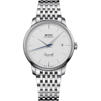 MIDO 美度錶 BARONCELLI 簡約超薄機械腕錶-白39.5mm M0274071101100