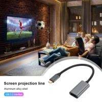 USB 3.1 Type C To HDMI-compatible Adapter Cable Portable USB 3.1 Type-C To HDMI-compatible Converter Cable for Phone Tablets
