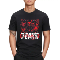 Kaos Pria Hitam dengan Motif Grafis Red Devil dan Dawn, Cocok untuk Pakaian Santai dan Pesta Hallowe