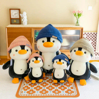 1 Piece Wearing Hat Penguin Comfort Sleep Companion Throw Pillow 23cm Backpack Little Penguin Doll P