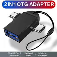 2 In 1 Type-C Micro USB OTG Adapter For Android Huawei USB 3.1 Data Transmit Converters For Laptops Tablet Hard Disk Drive Phone