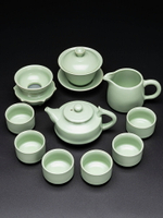 汝窯茶具套裝家用開片可養泡茶壺簡約茶盤陶瓷冰裂小套功夫茶碗杯