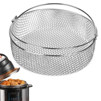 8 Inch Air Fryer Basket for Instant Pot Stainless Steel Replacement Mesh Basket Kitchen Steamer Basket Airfryer Accessories