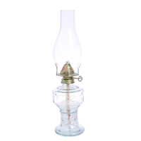 Chamber Oil Lamp Classic Kerosene Lamp Clear Large Oil Lantern Glass Hurricane Lamp Old Vintage Warm Home Mood Lighting W/ Wick