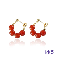 【ides 愛蒂思】情人送禮 輕珠寶時尚設計耳環耳圈/知性紅