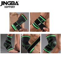 JINGBA SUPPORT 1PCS Nylon knee protector+wristband+ankle support+Elbow pads+hand guards weightlifting+basketball knee Brace