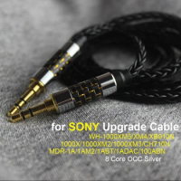8 Core cable for SONY WH-1000XM5 XM4 XB910N 1000X 1000XM2 1000XM3 CH710N Cable Earphones OCC Silver Plated Upgrade2.5Balance4.4