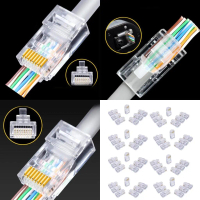 100Pieces Cat6 RJ45 Plugs, Ethernet Cable 8P8C Cat6 RJ45 Connectors Replacement