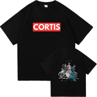 COD Cortis Combination สองด้านพิมพ์เสื้อยืดสไตล์ Halazu หลวมผู้ชายและผู้หญิงสบายๆ Y2K O-คอผ้าฝ้ายแท้