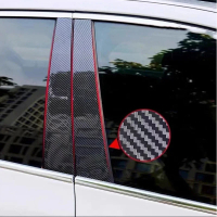 Corcoransu ชุด 6 ชิ้น คิ้วเสาประตูสีดำเงา สำหรับ-Benz C-Class (W203) ปี 2001-2006 2007 แผ่นตกแต่งขอบ