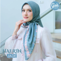 Haerin Scarf By Giok Scarf - Scarf Motif/ Scarf Printing Bahan Voal/ Scarf Segi Empat