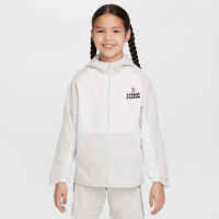 【NIKE 耐吉】外套 童裝 大童 男女童 運動連帽外套 K NK DF WOVEN JACKET GCEL 灰白 IH0831-072