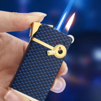 JOBON Double Fire Dual Purpose Blue Flame Straight Into The Lighter Creative Personality Inflatable Windproof Cigarette Lighters