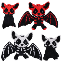 【Xrystal】    28cm Halloween Two-color Skeleton Bat Plush Toy Stuffed Skeleton Animal Toys Cute Plush