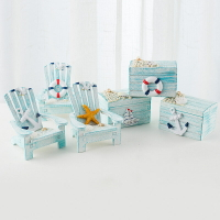 地中海風格迷你沙灘椅擺設兒童房海洋風桌面小盒子擺件拍攝小道具