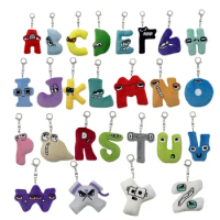 Plush Alphabet Lore English Letter Keychain for Women Men Cute Cartoon A B C Alphabet Animal Ornament Bag Pendant Key Chain