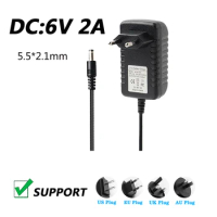 DC 6V 2A Video Recorder LED Switching Power Adapter Massage Chair Fan Motor Universal Charger UK Plug AU Plug 5.5*2.1MM