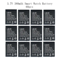 60Pcs lq s1 3.7V 380mAh Rechargeable Li-ion Polymer Battery Smart Watch Battery For DZ09 W8