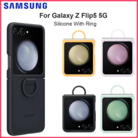 Original Samsung Galaxy Official Silicone Case with Ring for Z Flip5 Protective Case For Samsung Z Flip 5 W24, EF-PF731