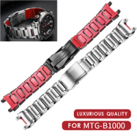For Casio MTG Watch B1000 Metal Strap Heart of Steel GSHOCK MTG-B1000 316 Stainless Steel Watchband Black silver men‘s Bracelet