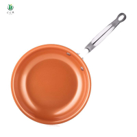 10英寸陶瓷塗層銅鍋,不粘煎鍋,用於電磁烹飪鍋/平底鍋