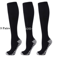 3คู่ถุงเท้าการบีบอัดเส้นเลือดขอดถุงเท้าฟุตบอลถุงน่องฟุตบอล20-30mmhg ผู้ชายผู้หญิงถุงเท้าวิ่งเดินป่าขี่จักรยานถุงเท้า