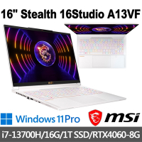(SSD促銷組)msi微星 Stealth 16Studio A13VF-047TW 16吋 電競筆電 (i7-13700H/16G/1T SSD/RTX4060-8G/Win11Pro)