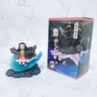 Running Nezuko Figure Anime Model Removable Changeable Face Demon Slayer Cartoon Toys Students Gifts
