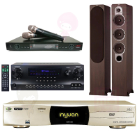 【音圓】S-2001 N2-150+DW-1+LM-750+S428 木色(卡拉OK伴唱機 4TB硬碟+擴大機+無線麥克風+喇叭)