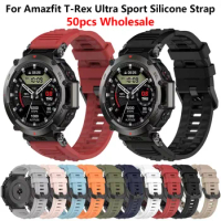 50pcs Watch Band For Xiaomi Amazfit T-Rex Ultra Silicone Wrist Strap Replacement Bracelet For Huami Amazfit TRex Ultra Strap
