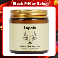 Lopeie Whipped Grass-Fed Beef Tallow Honey Balm - 4 Oz,Moisturizing Cream for Soft, Smooth Skin - Ha