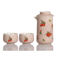 乾唐軒活瓷 | 繁華盛世泡茶器 / 一壺+二杯 / 4色-復古玫瑰粉