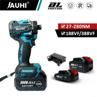 JAUHI 20+1 Torque Brushless Electric Screwdriver Cordless Drill Rechargeable Mini Power Driver Tools For 18V Makita Battery