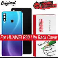 100% Original Glass For HUAWEI P30 Lite Back Battery Cover Rear Cover Housing Case with Camera Lens Repair Parts