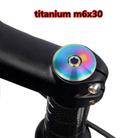 3-color bicycle bowl cover screw titanium m6x30 for mountain bike road bike headset cover titanium stem cap screw