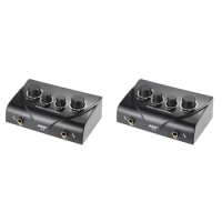 2X Portable Dual Mic Inputs Audio Sound Mixer For Amplifier &amp; Microphone Karaoke Ok Mixer Black US Plug