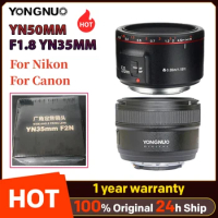 YONGNUO YN50mm F1.8 YN35mm F2 Wide-Angle Large Aperture Auto Focus Lens for Nikon F2Z Canon EF Mount EOS 600D 60D 5DII 5D 500D