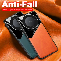 Car magnetic holder plexiglass leather texture phone cover for Honor X9a Honer x 9 x9 a 9a HonorX9a 5G shockproof bumper shell