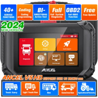ANCEL V5 HD 12V 24V OBD2 Scanner Full System 2024 Diagnostic Tool Heavy Duty Truck Scanner Wifi Scanner Ecu Programming Scanner