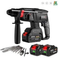 26mm Brushless Electric Hammer Cordless Rechargeable Multifunction Electric Rotary Impact Drill Tool For Makita 18V Battery