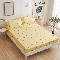 1pc Mattress Cover Set With Pillowcase Cartoon Kids Fitted Sheet Elastic Queen/king Size Protector Bed