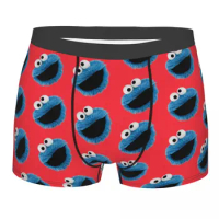 Cookie Monster Pattern Boxer Shorts For Homme 3D Printed Underwear Panties Briefs Breathable Underpants